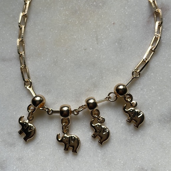 Good Luck Elephant Paperclip Anklet --New! - Picture 4 of 5